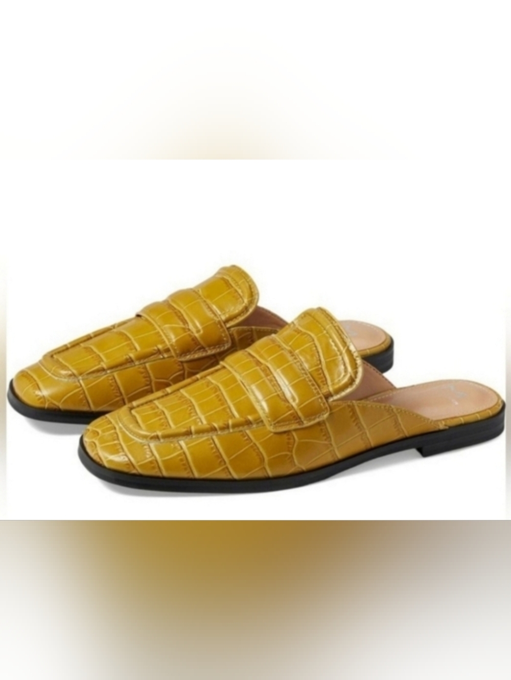 Marc Fisher Croc Embossed Leather Mules - New In Box "Flyta"